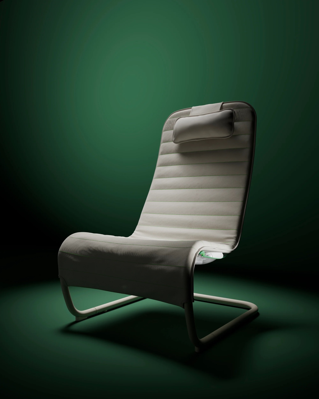 YXSTABY gaming lounge chair with a quilted seat, headrest pillow and tubular metal frame